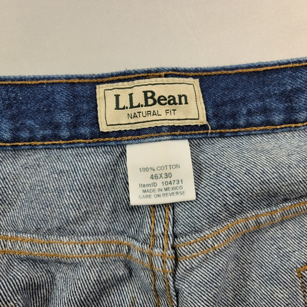 LL Bean Denim Jeans Mens 44x29‎ Blue Natural Fit Straight Cotton - Picture 10 of 10